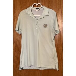 Turtleson Wm Golf Polo‎ Shirt S Jacquard Performance PGA Embroidered Prep